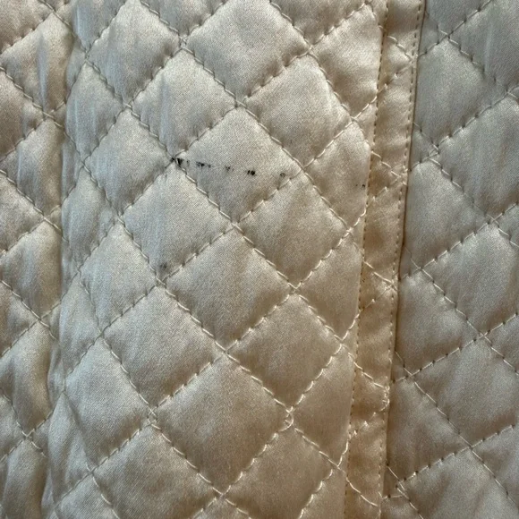 Vintage Saks Fifth Avenue Quilted Silk Bomber Jacket 90s Ivory Cream Women’s M - Picture 13 of 14